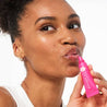 woman wearing patchology lip service 