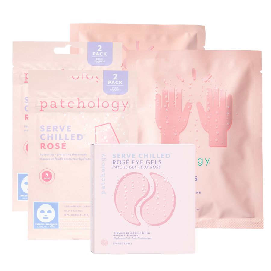 rose renewal hands and feet masks plus under eye patches and four face masks